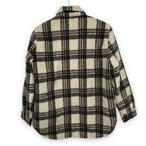 BLANKNYC Flannel Shacket S Plaid Oversize Button Front Collared Pockets Snap NWD - Picture 2 of 7